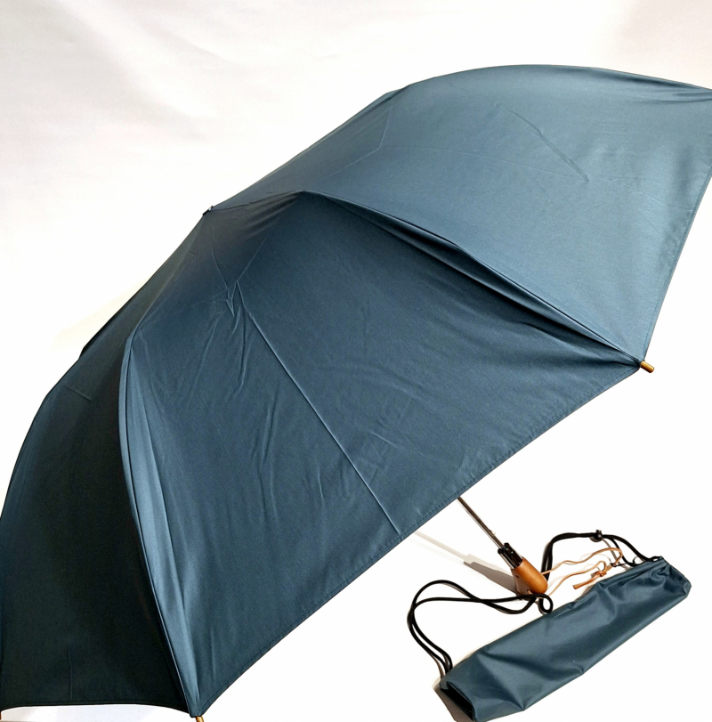 Parapluie pliant GOLF automatique uni vert sapin & Bandoulière français - Robuste & grand 130CM