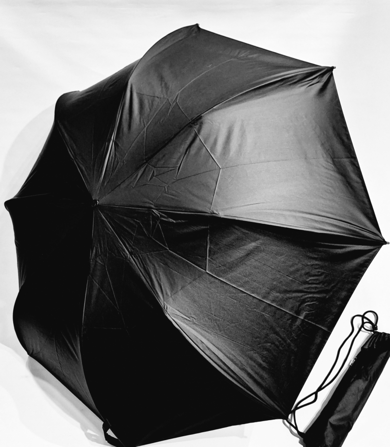 Grand parapluie golf pliant automatique uni noir housse sac à dos - 130cm & Bandoulière