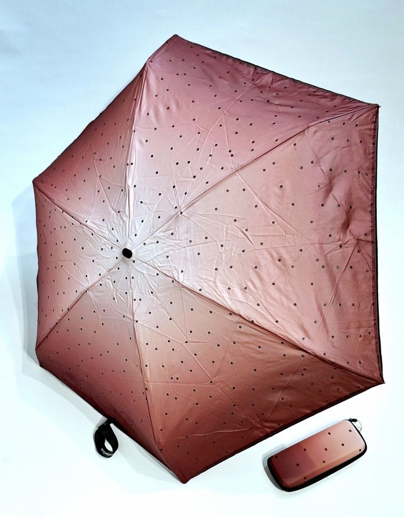  parapluie de poche micro plat pliant bleu étui rigide à motif sur un thème exotique et des oiseaux Ezpeleta, léger et résistant