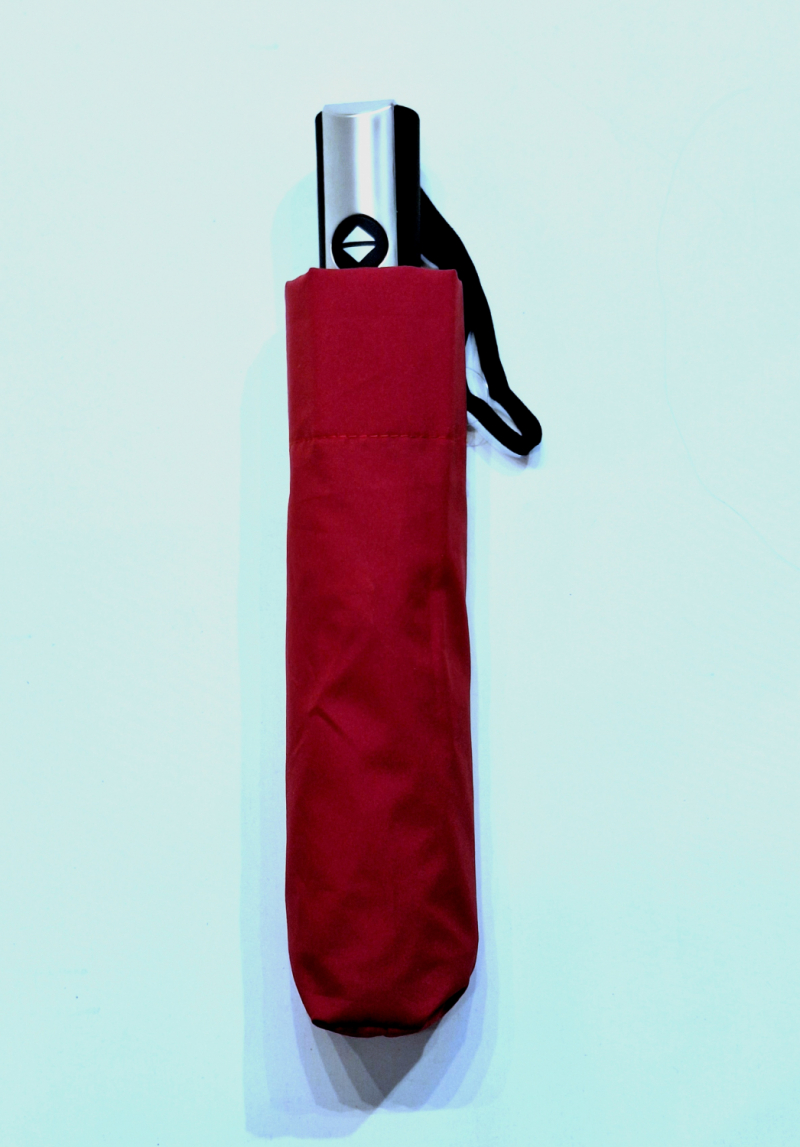 Parapluie mini pliant automatique open close uni rouge Vaux - Grand & résistant