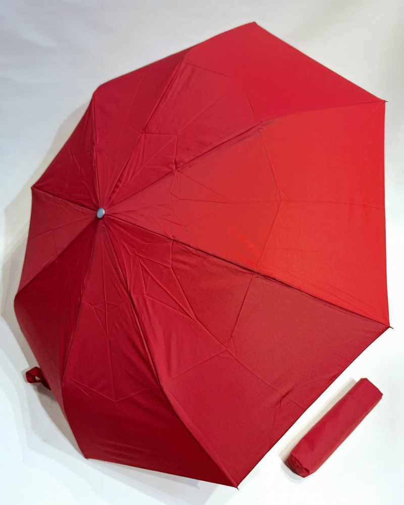 Parapluie mini pliant automatique open close uni rouge Vaux - Grand & résistant