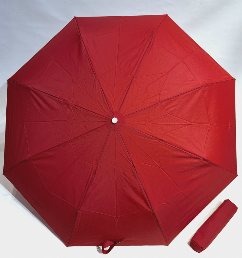 Parapluie mini pliant automatique open close uni rouge Vaux - Grand & résistant