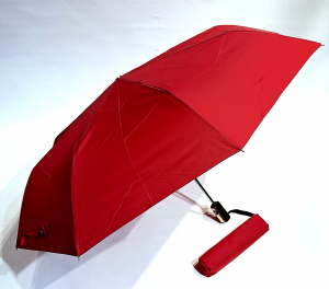 Parapluie mini pliant automatique open close uni rouge Vaux - Grand & résistant