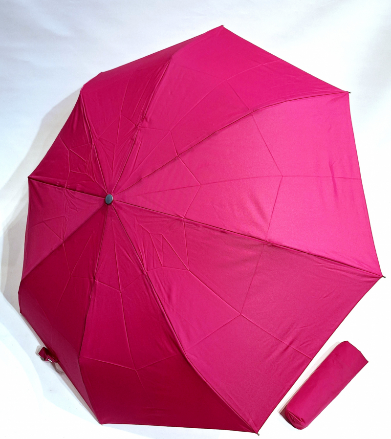 Parapluie mini pliant open close uni fuschia Vaux Français - léger & solide