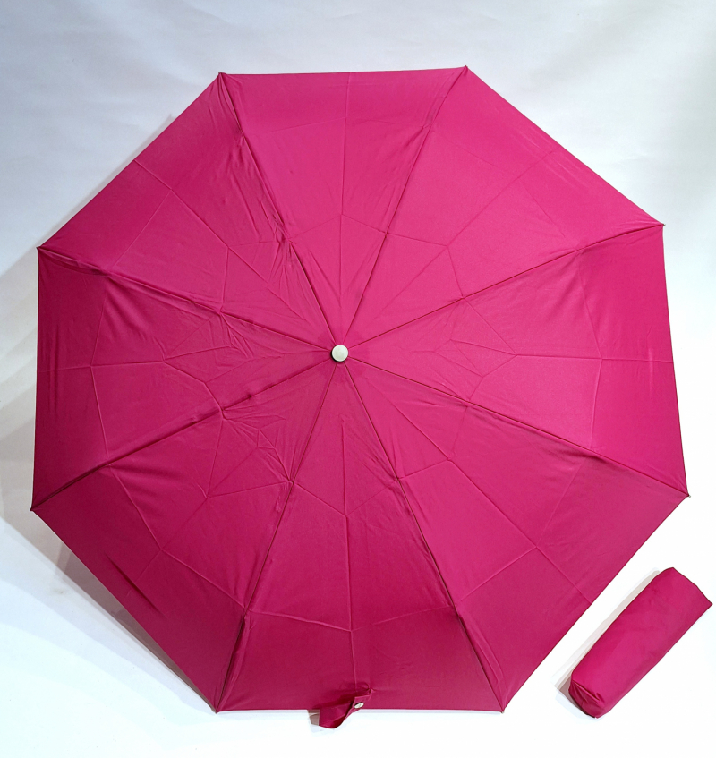 Parapluie mini pliant open close uni fuschia Vaux Français - léger & solide