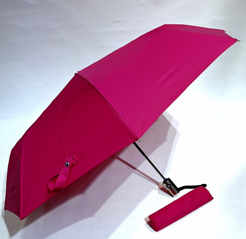 Parapluie mini pliant open close uni fuschia Vaux Français - léger & solide