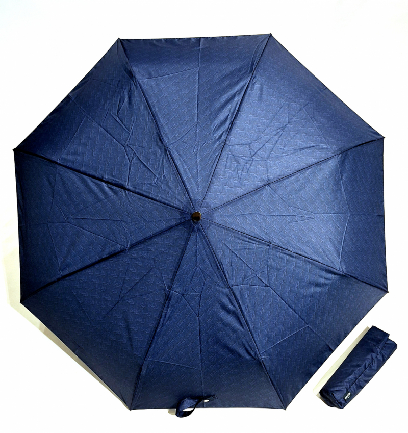 Parapluie Marque D.Hetcher pliant ouverture & fermeture auto imprimé bleu discret - Elégant & pas cher