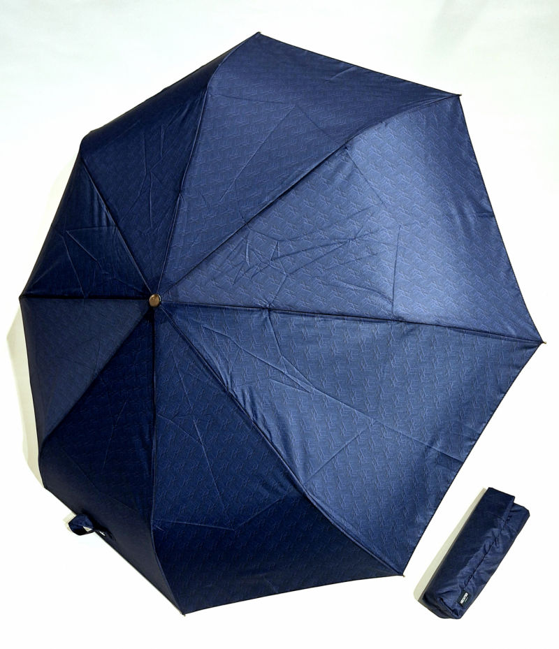 Parapluie Marque D.Hetcher pliant ouverture & fermeture auto imprimé bleu discret - Elégant & pas cher