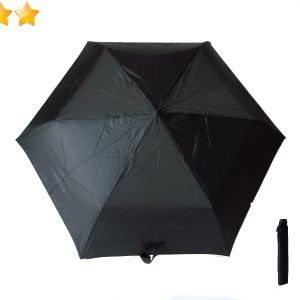 Parapluie mini extra plat pliant manuel uni noir Doppler - Léger 190g & solide