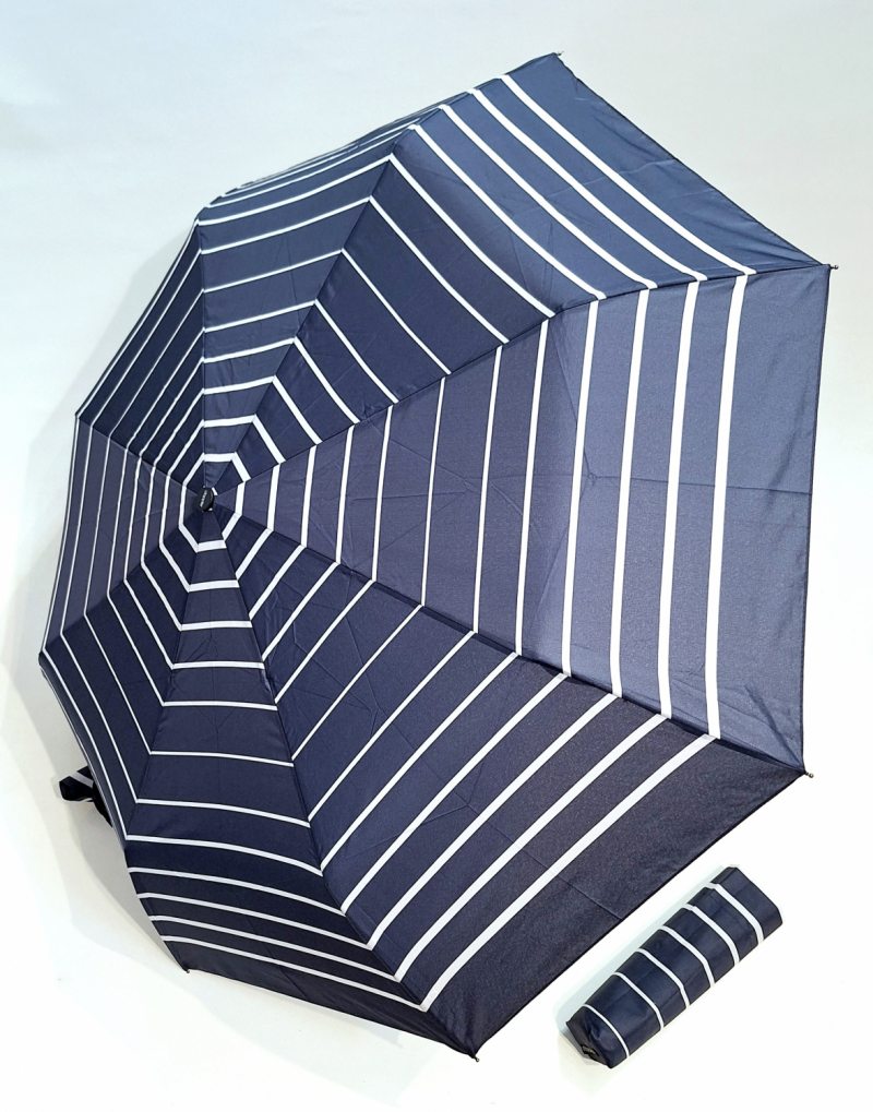  Parapluie mini pliable bleu marine open close marinière Doppler - Léger & résistant