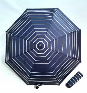  Parapluie mini pliable bleu marine open close marinière Doppler - Léger & résistant