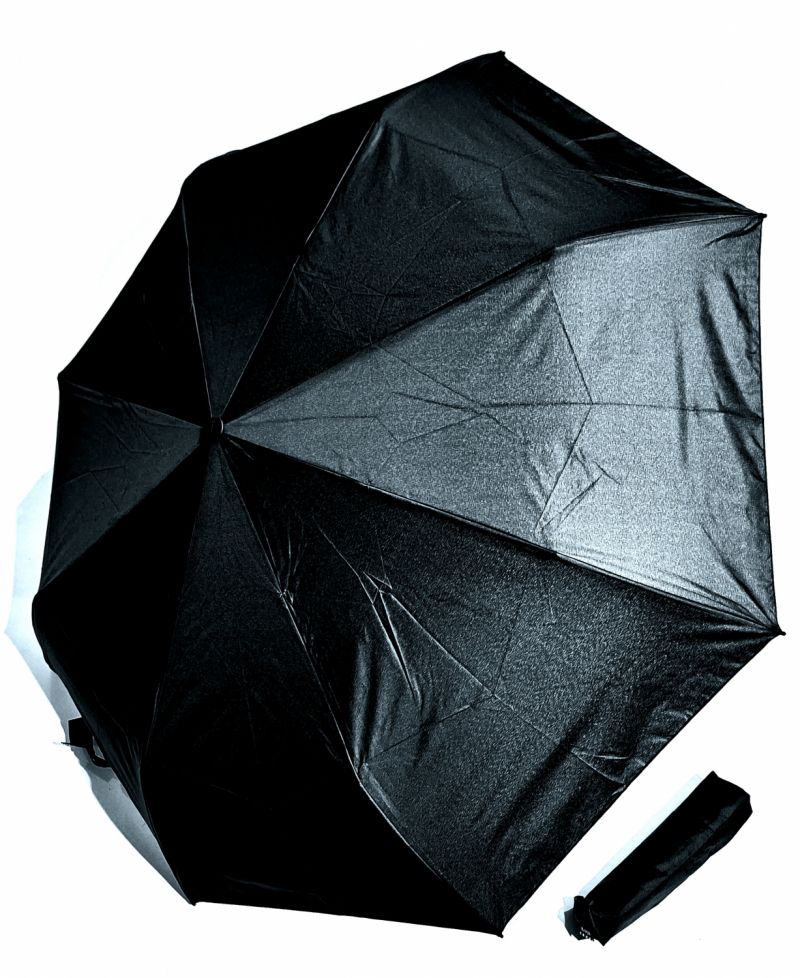 Mini parapluie pliant A200 Knirps open close PURE NOIR garantie 5ans - Léger & solide