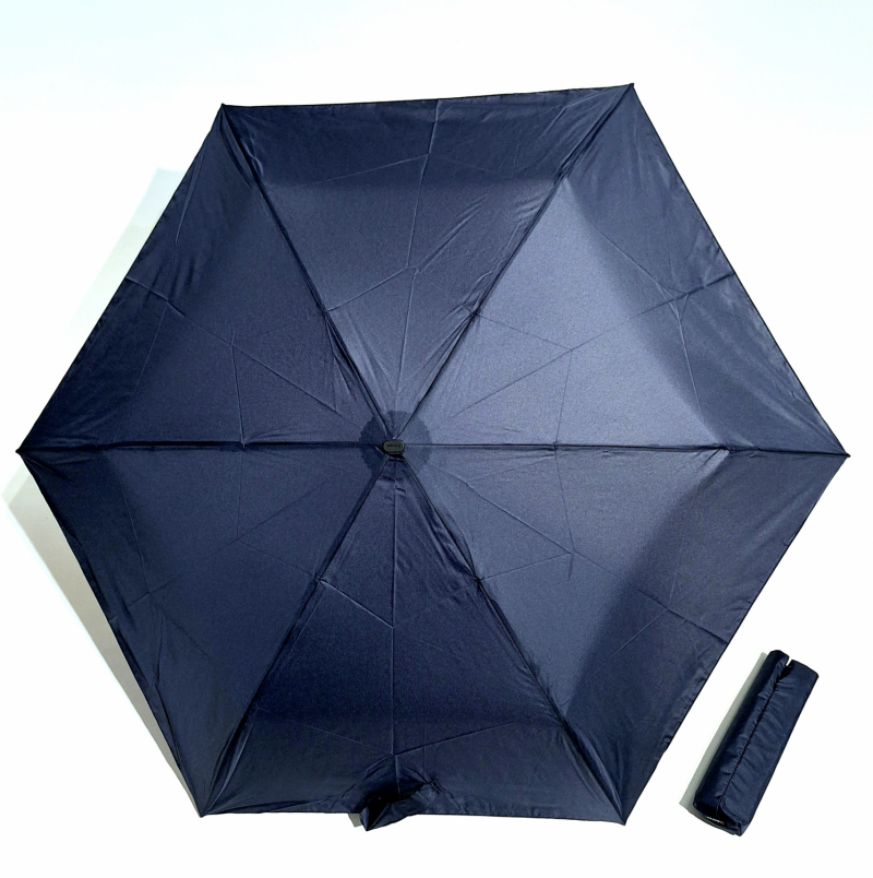  Parapluie Knirps 050 mini extra plat pliant manuel uni bleu marine - Super léger 115g & solide