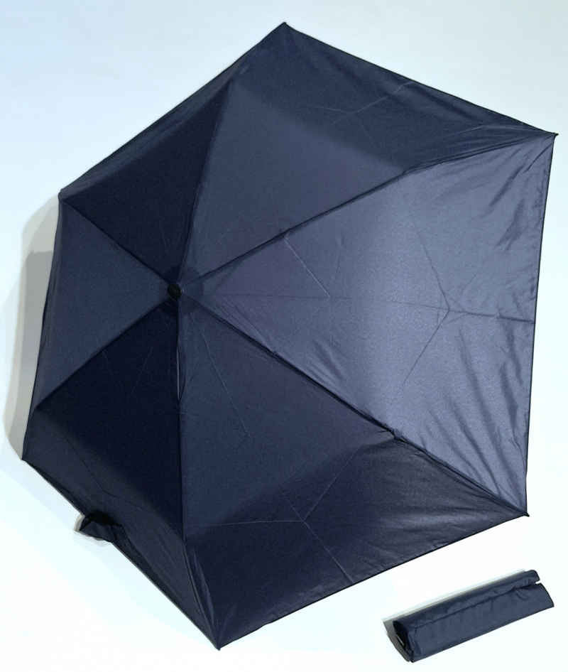  Parapluie Knirps 050 mini extra plat pliant manuel uni bleu marine - Super léger 115g & solide