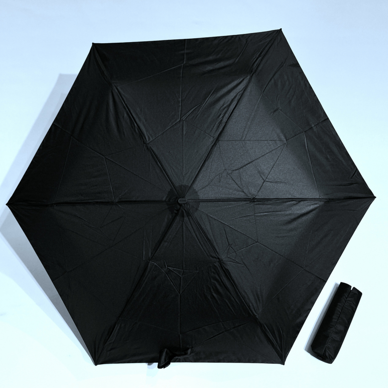  Parapluie mini extra plat pliable manuel uni Pure Noir Knirps 050- Super léger & solide