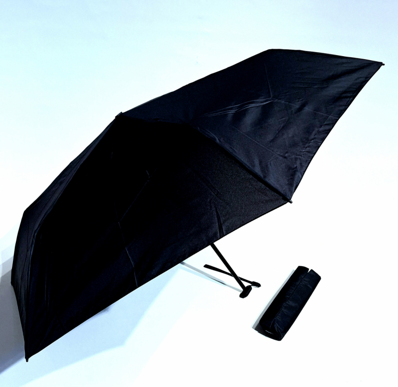  Parapluie mini extra plat pliable manuel uni Pure Noir Knirps 050- Super léger & solide