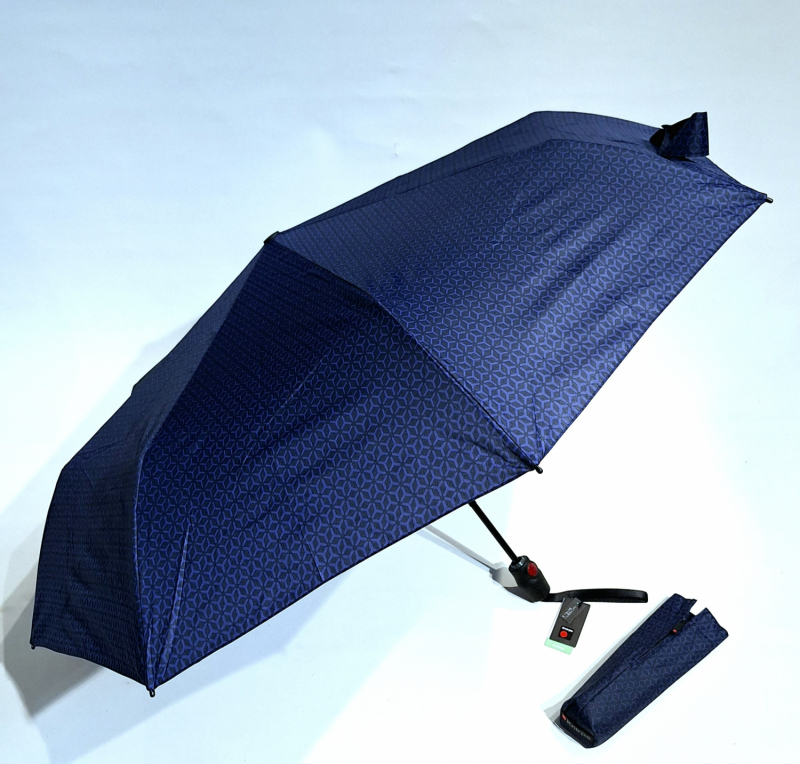  Parapluie Knirps T200 pliant open close bleu marine & noir imprimé Knirps - léger & résistant