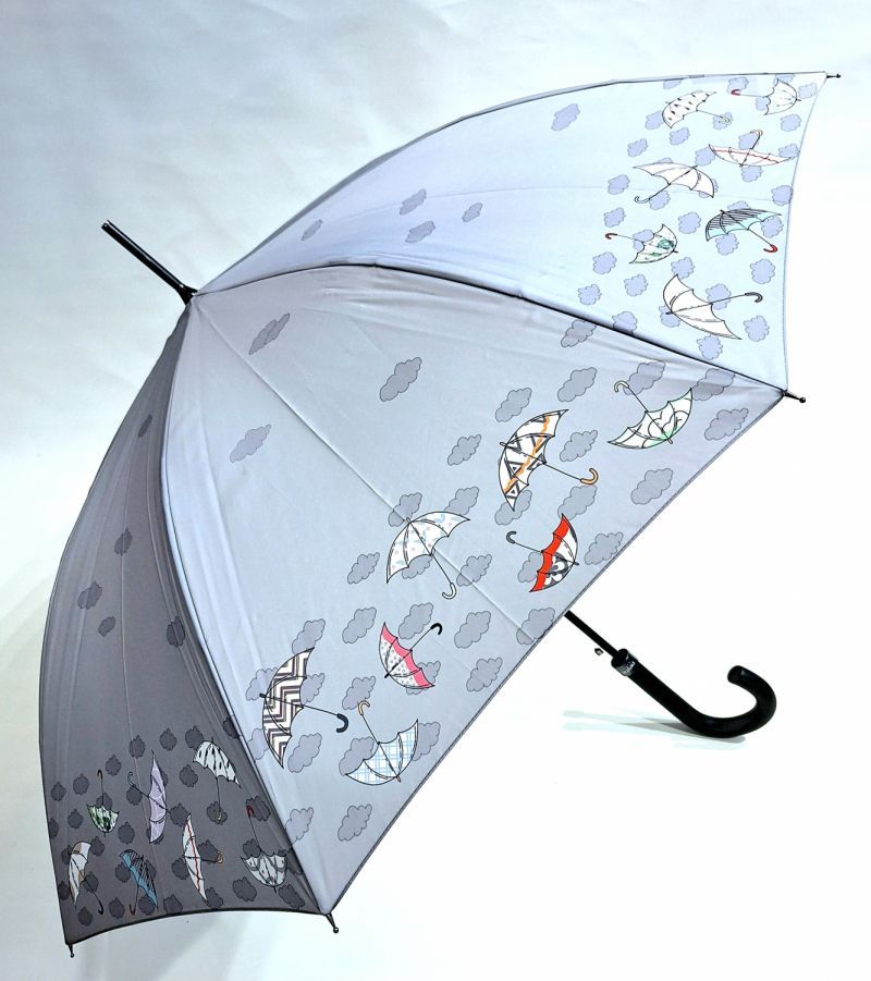  Parapluie long automatique taupe à motif parapluies tempête Neyrat Autun - léger & solide