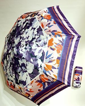 PERLETTI Parapluie Femme Pliant Automatique Motif Rayé Pois Fleur -  Ombrelle Dame Incassable Compact Anti Retournement - Parapluie Mini Petit  Pliable
