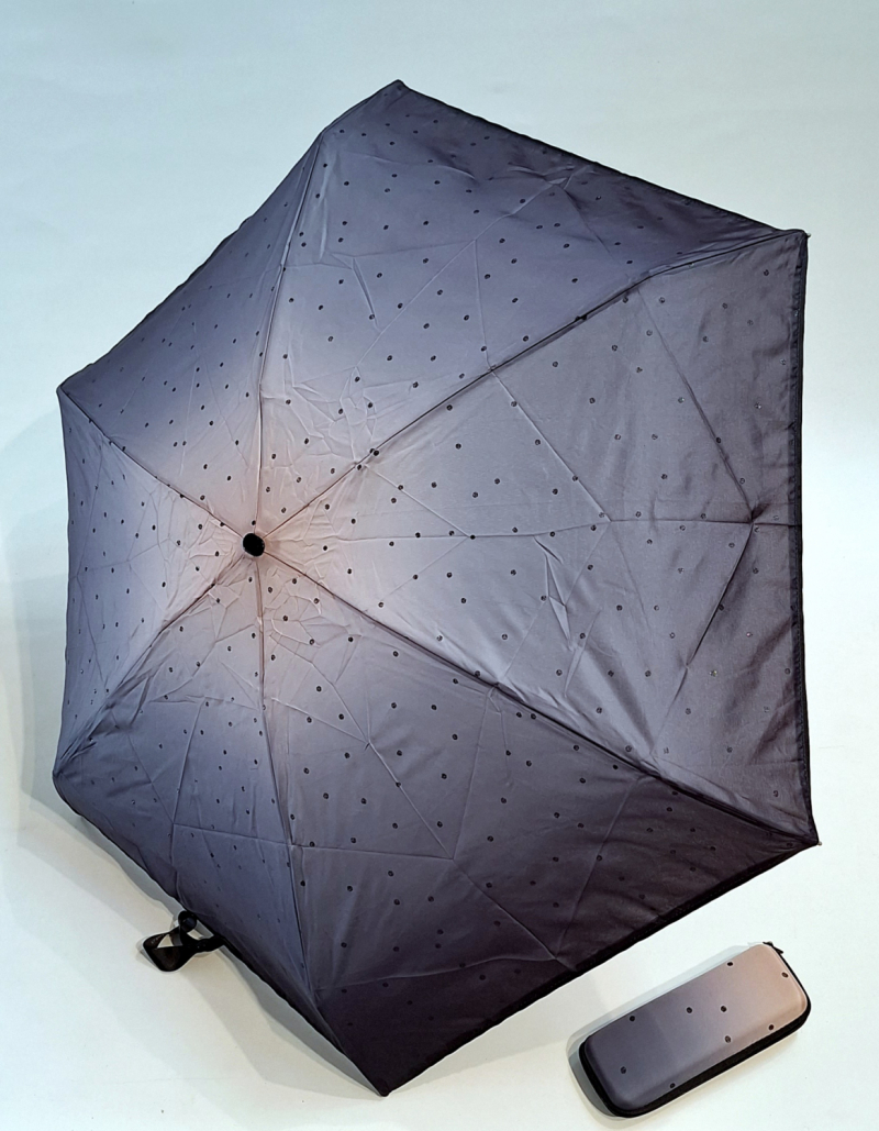  Micro petit parapluie 15cm dégradé gris & noir Etui étanche Ezpeleta - léger 200g & solide