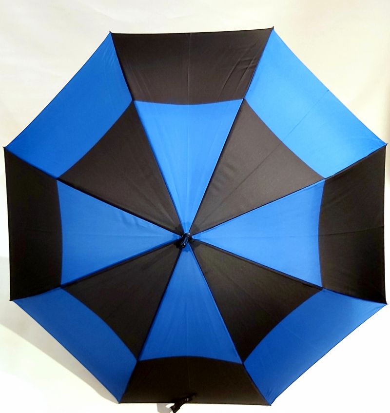 parapluie résistant vent noir et bleu