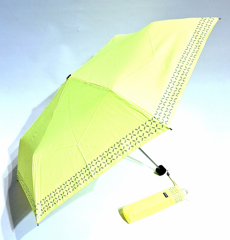 Parapluie ultra léger 140 g Plume mini manuel uni Jaune Fiber Cross néon - Solide & pas cher /Doppler