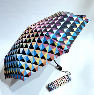 Parapluie mini français automatique ouvrant fermant imprimé multicolore Pixels - Anti uv & résistant