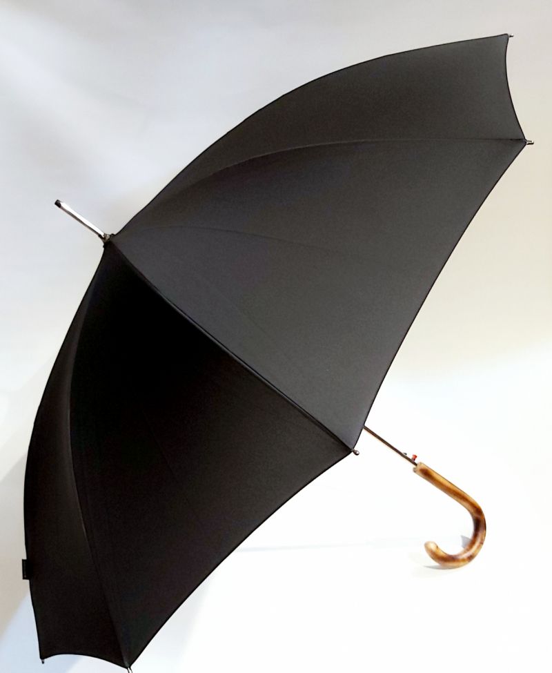 Parapluie homme Knirps canne long uni noir automatique10 branches - Poignée  bois érable - Qualité Allemande - Investissement durable