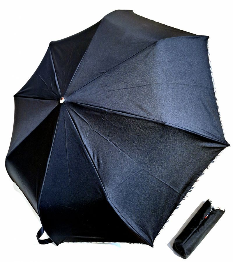 Parapluie mini pliable élégant open close uni noir biais Burberry's français - léger & solide