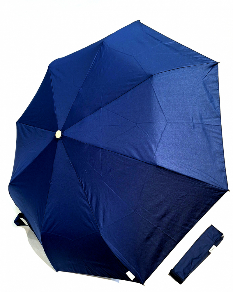 Mini parapluie pliant ouvrant fermant uni bleu marine pg bois Smati- Léger & pas cher