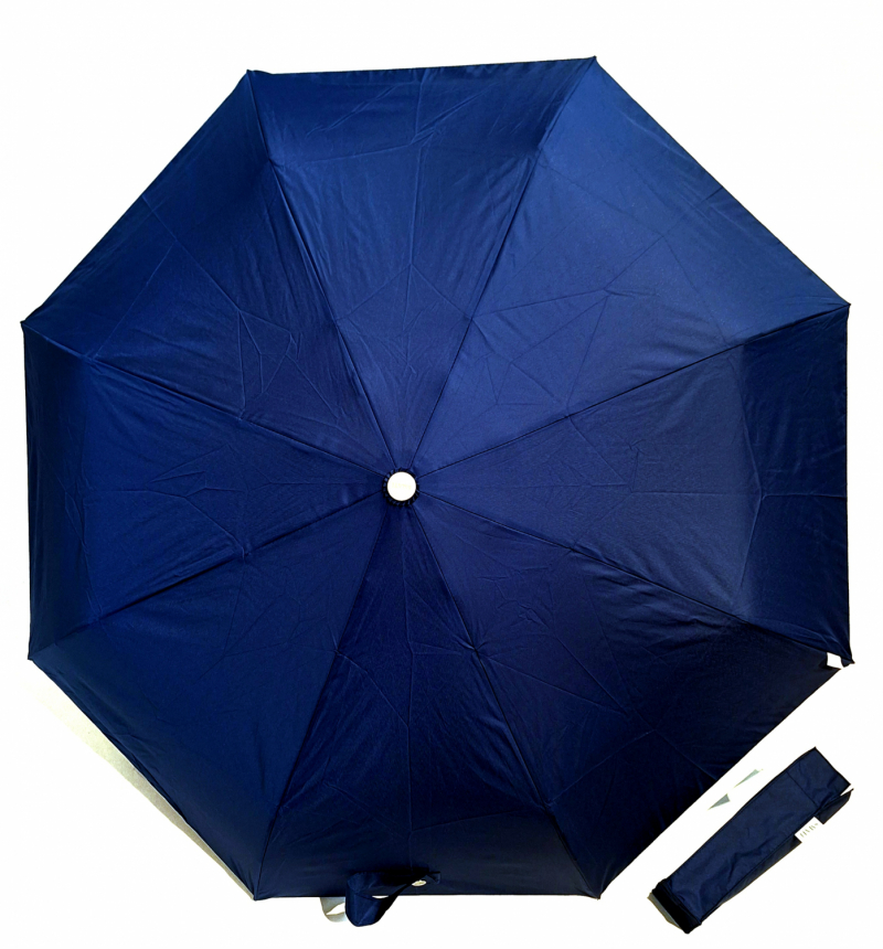 Mini parapluie pliant ouvrant fermant uni bleu marine pg bois Smati- Léger & pas cher