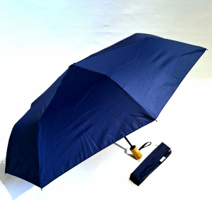 Mini parapluie pliant ouvrant fermant uni bleu marine pg bois Smati- Léger & pas cher