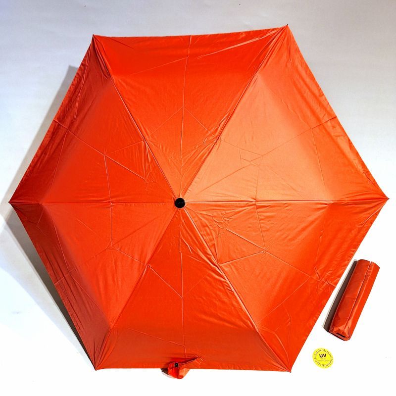  Parapluie Knirps mini pliant saumon / noir open close Utra léger 175g - Anti UV à 100%