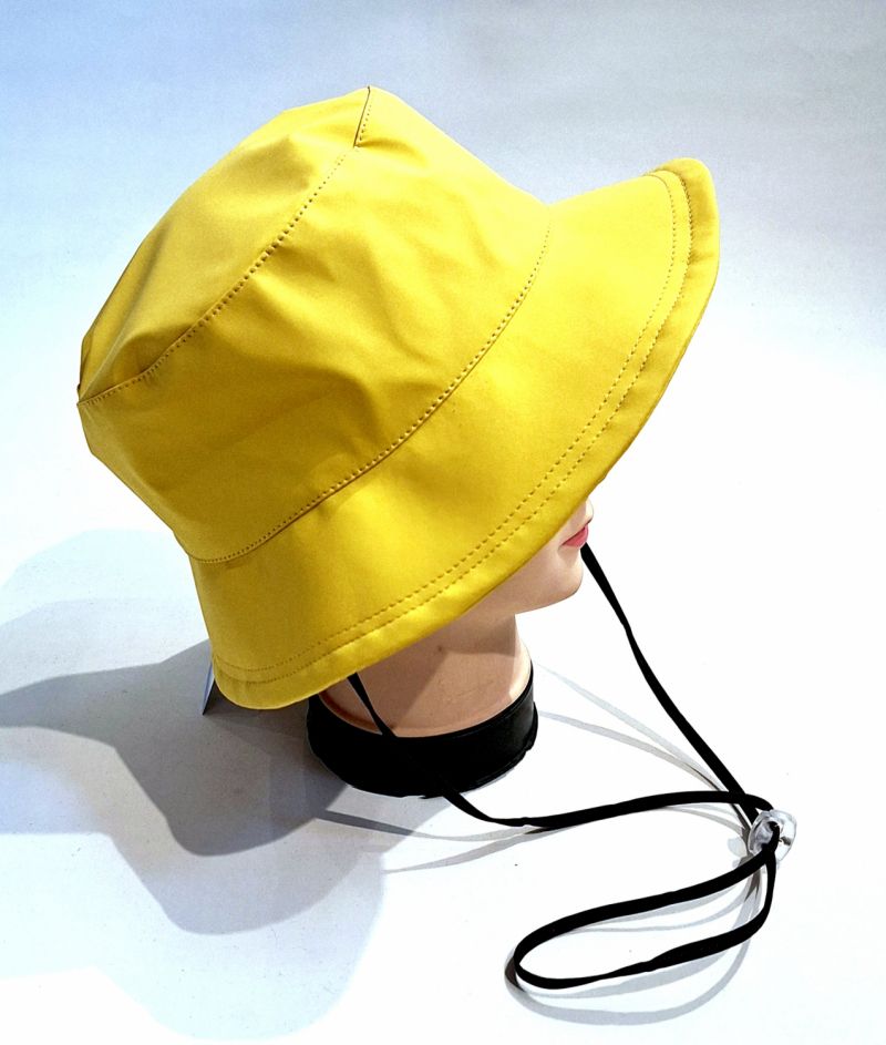 Chapeau de pluie uni jaune tissu déperlant mâte + cordon réglable OFFERT Telia français - Léger - L / T59