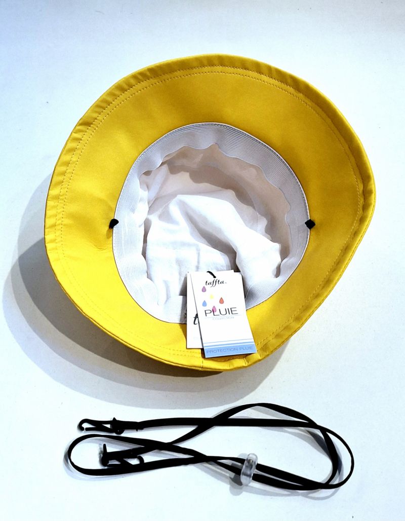 Chapeau de pluie uni jaune tissu déperlant mâte + cordon réglable OFFERT Telia français - Léger - L / T59