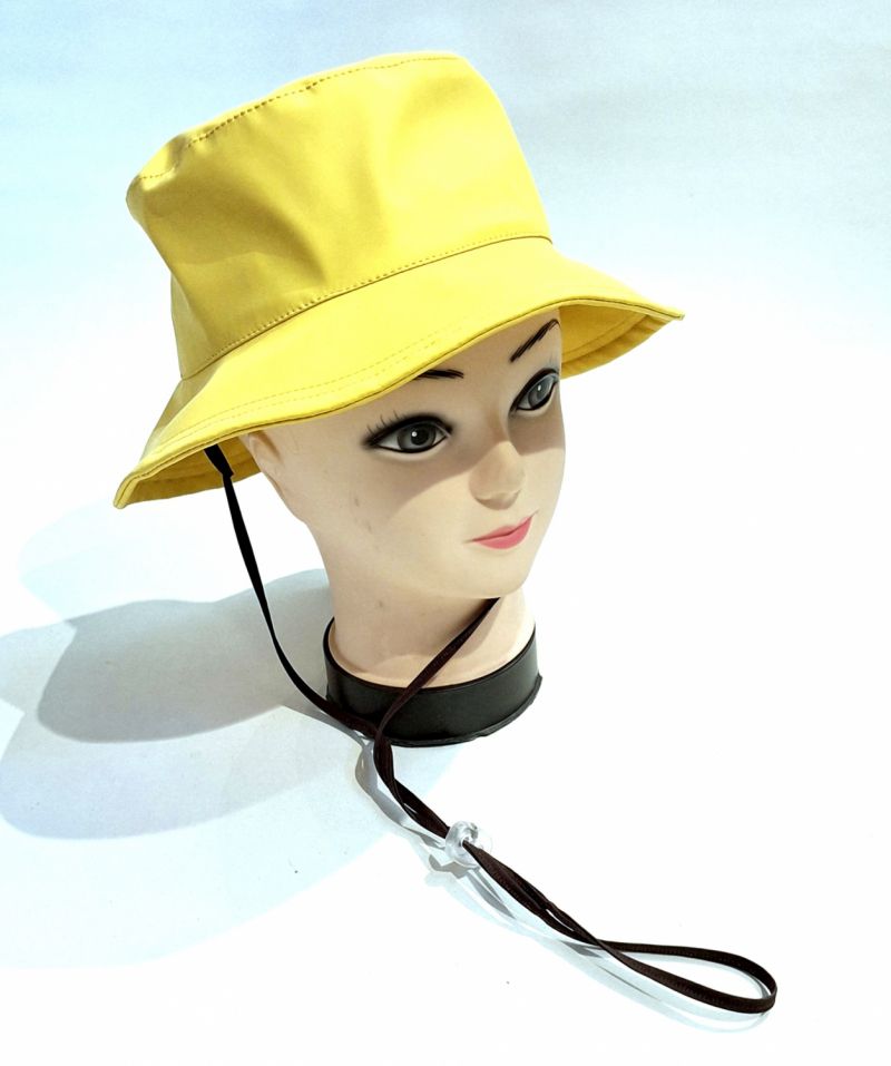 Chapeau de pluie uni jaune tissu déperlant mâte + cordon réglable OFFERT Telia français - Léger - L / T59