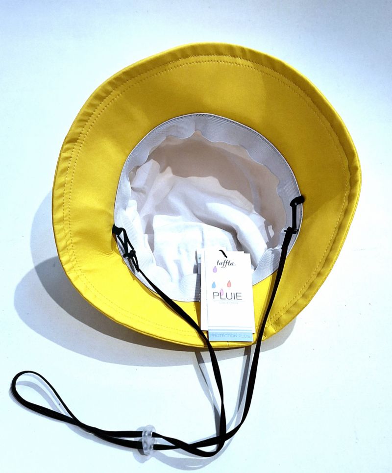 Chapeau de pluie uni jaune tissu déperlant mâte + cordon réglable OFFERT Telia français - Léger - L / T59