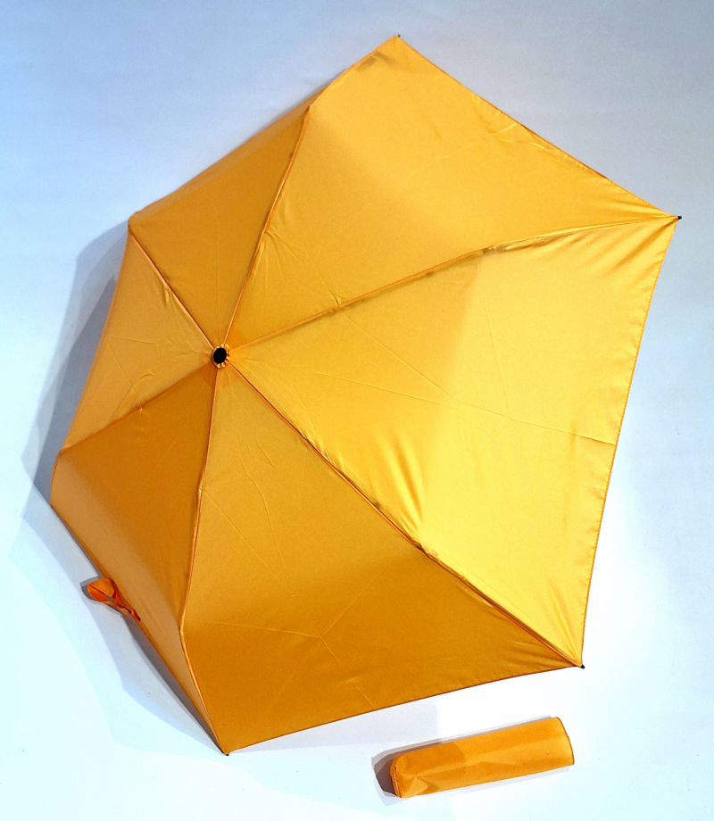 Parapluie mini PLUME pliant fin uni orange manuel - Super léger 100 g & Pas cher - Neyrat