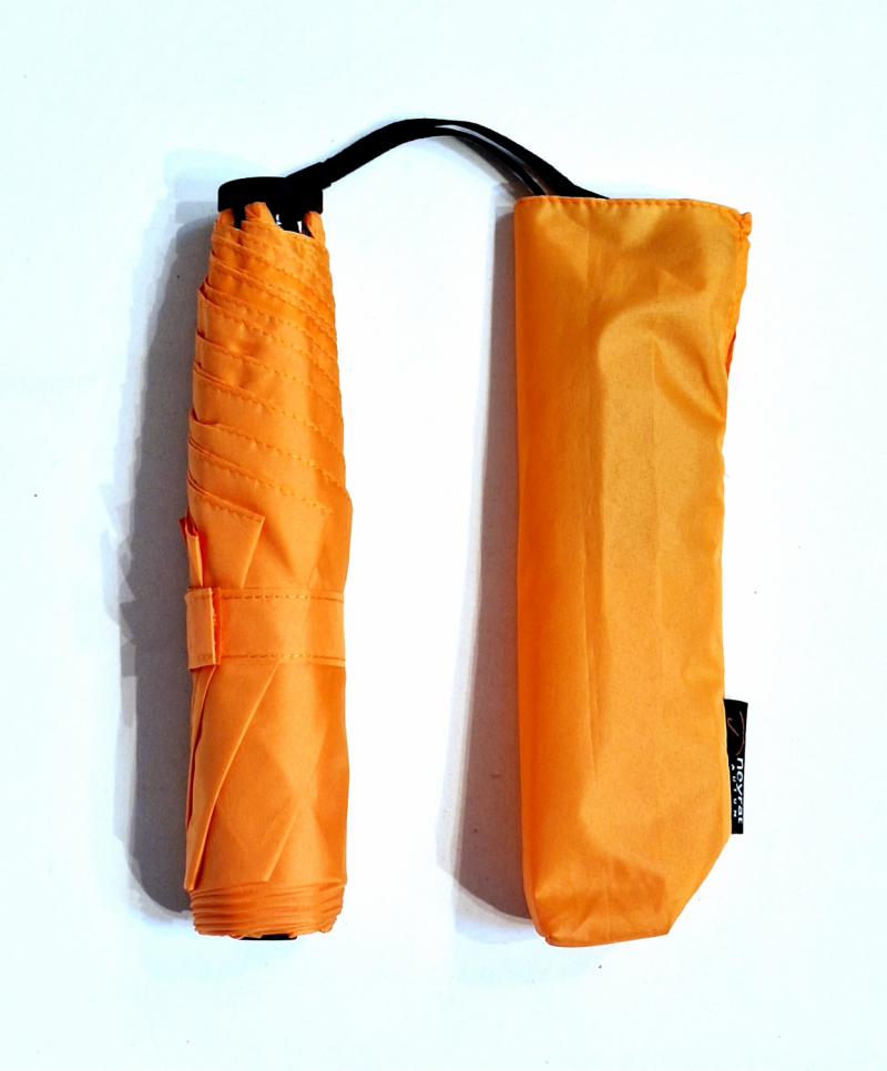 Parapluie mini PLUME pliant fin uni orange manuel - Super léger 100 g & Pas cher - Neyrat