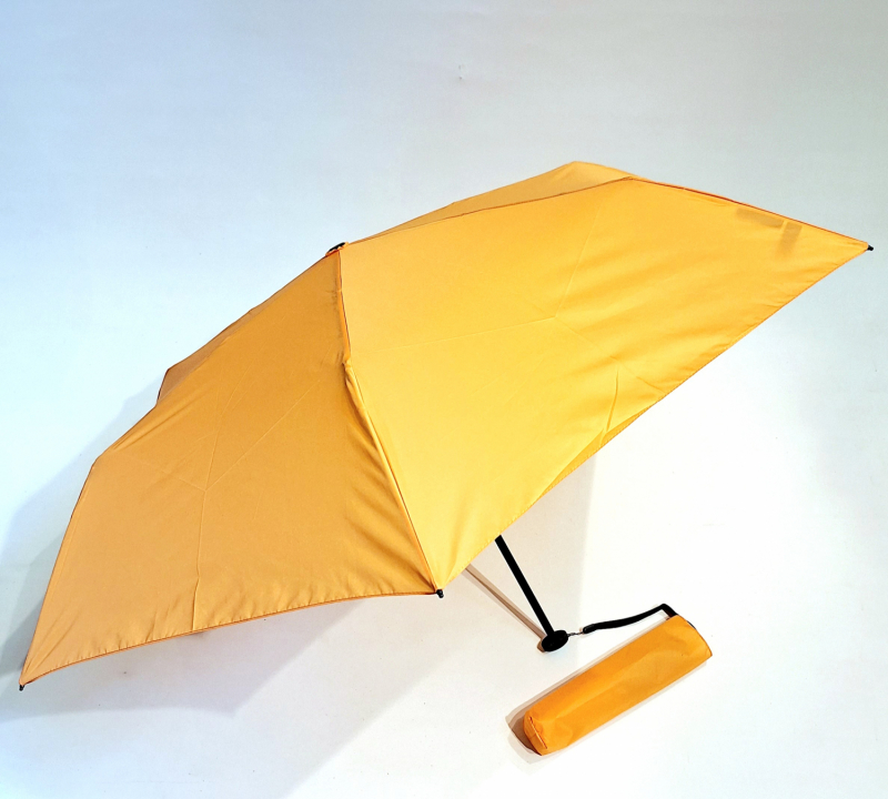 Parapluie mini PLUME pliant fin uni orange manuel - Super léger 100 g & Pas cher - Neyrat