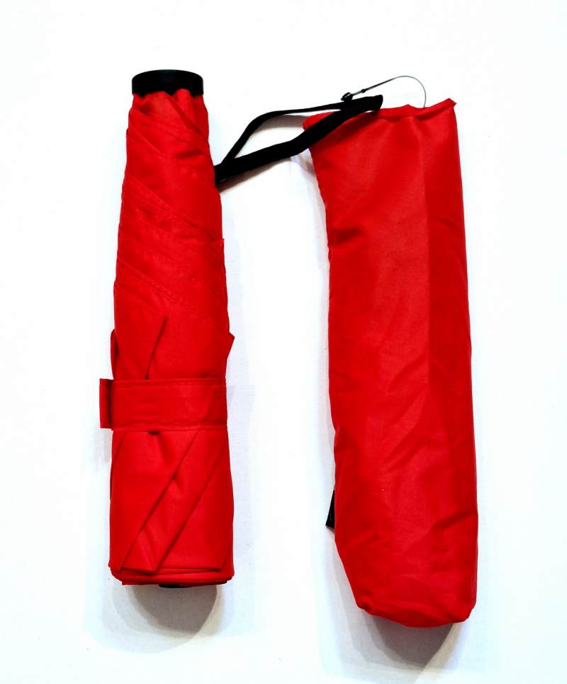 Parapluie pliant ultra léger 100g PLUME fin uni rouge manuel - Top sac à dos & Pas cher - Neyrat