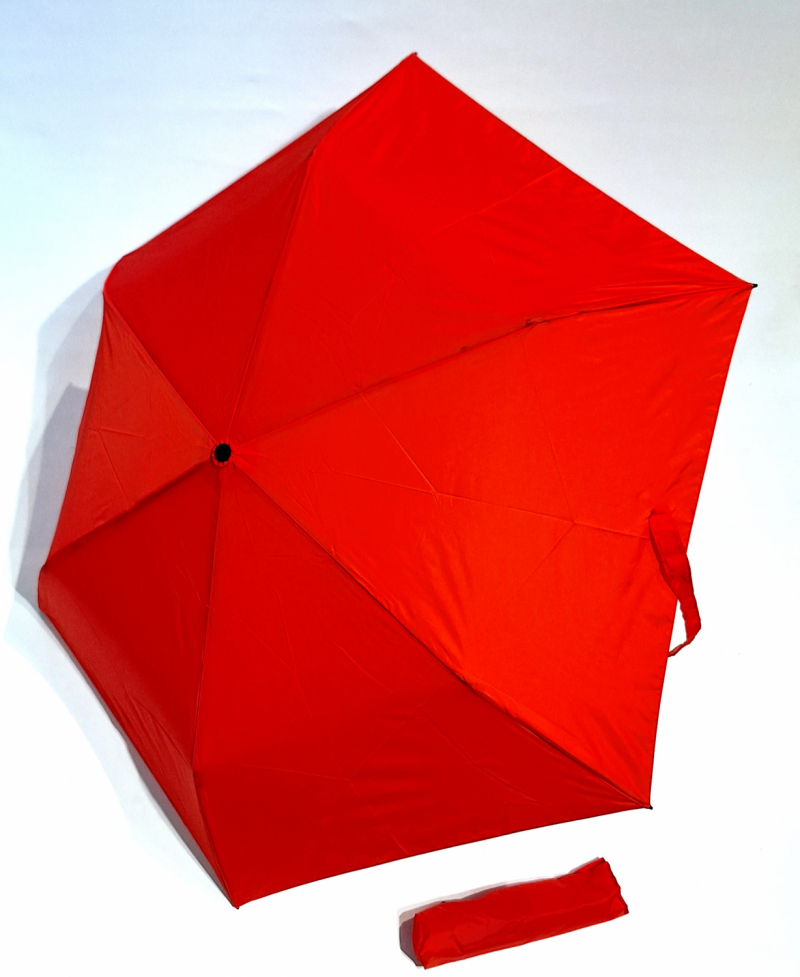 Parapluie pliant ultra léger 100g PLUME fin uni rouge manuel - Top sac à dos & Pas cher - Neyrat