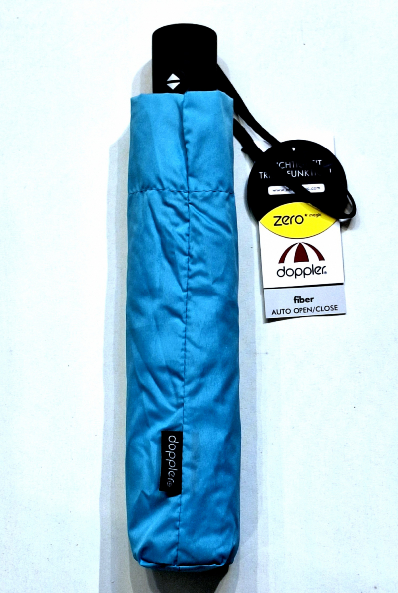 NOUVEAU : le ZERO MAGIC mini parapluie PLUME 176 g EXTRA FIN bleu ciel OPEN CLOSE Doppler - le + léger