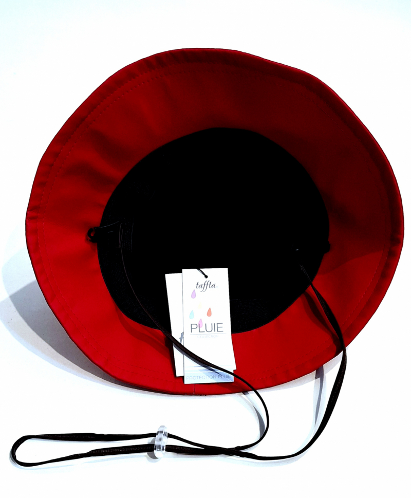 Chapeau de pluie tissu mâte uni rouge Collection Telia - cordon réglable - Français - T 57