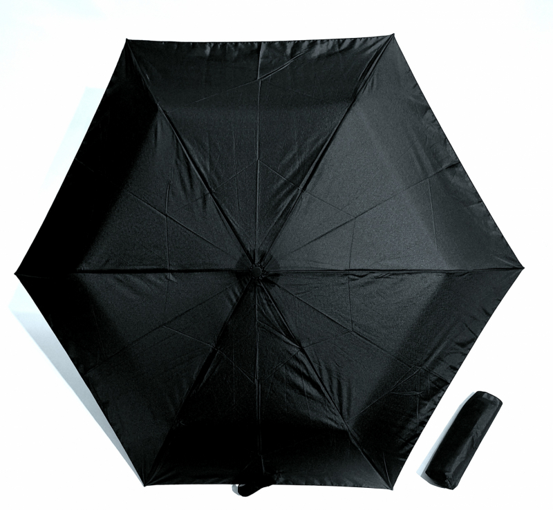 Parapluie mini pliant ultra léger 100g PLUME fin pure noir manuel - Top sac à main & Pas cher - Neyrat