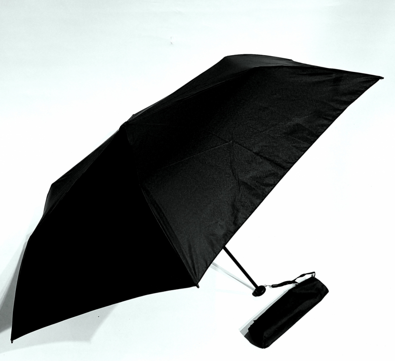 Parapluie mini pliant ultra léger 100g PLUME fin pure noir manuel - Top sac à main & Pas cher - Neyrat