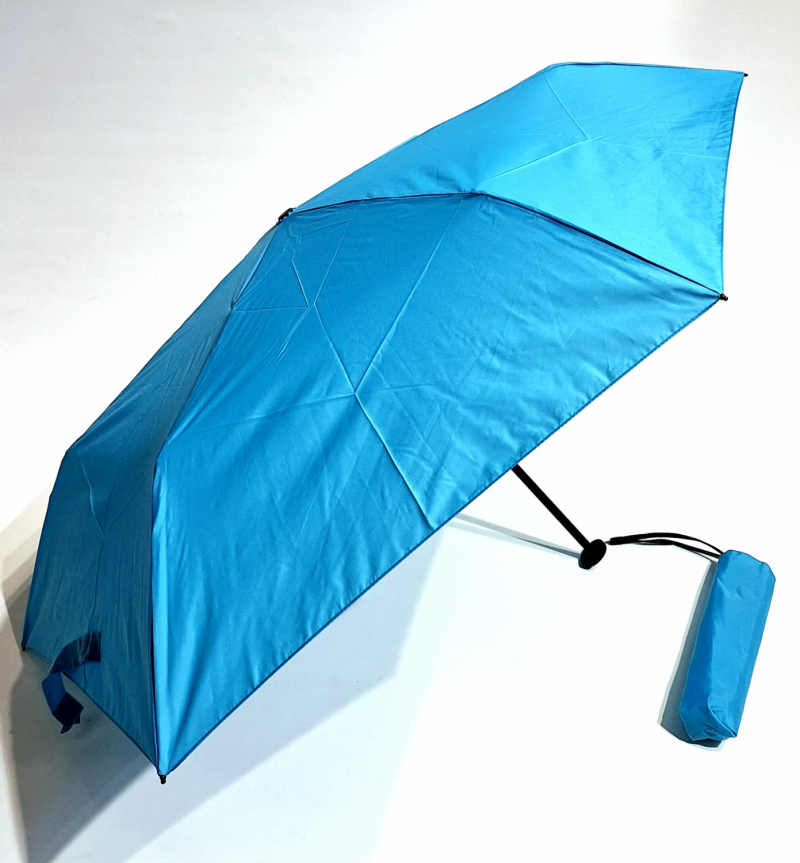 Parapluie mini Plume 100g uni bleu ciel - Ultra léger & Manuel - Pas cher