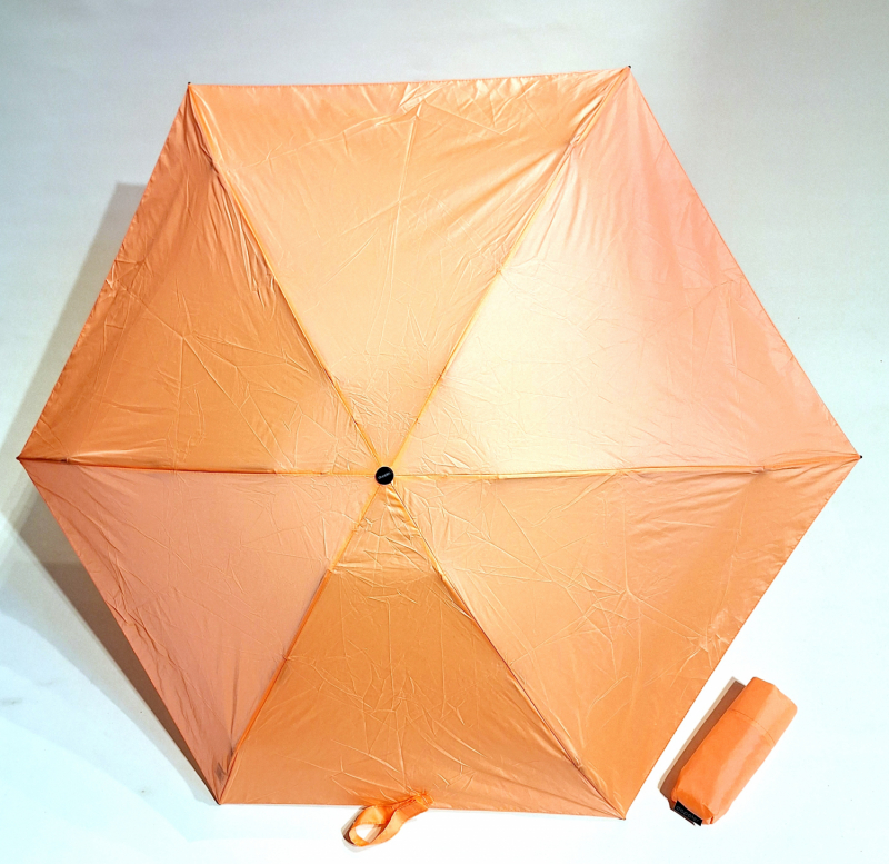 Parapluie compact LEGER pliant uni manuel corail - Micro rond 16 cm & Pas cher