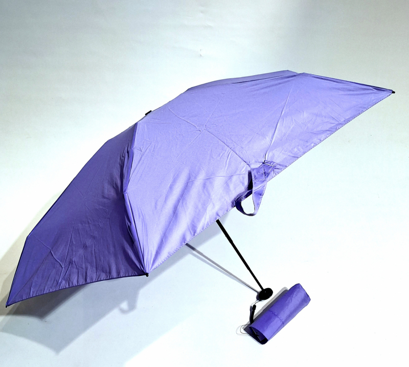 Parapluie compact MICRO LEGER pliant uni manuel violet - Micro rond 16 cm & Pas cher