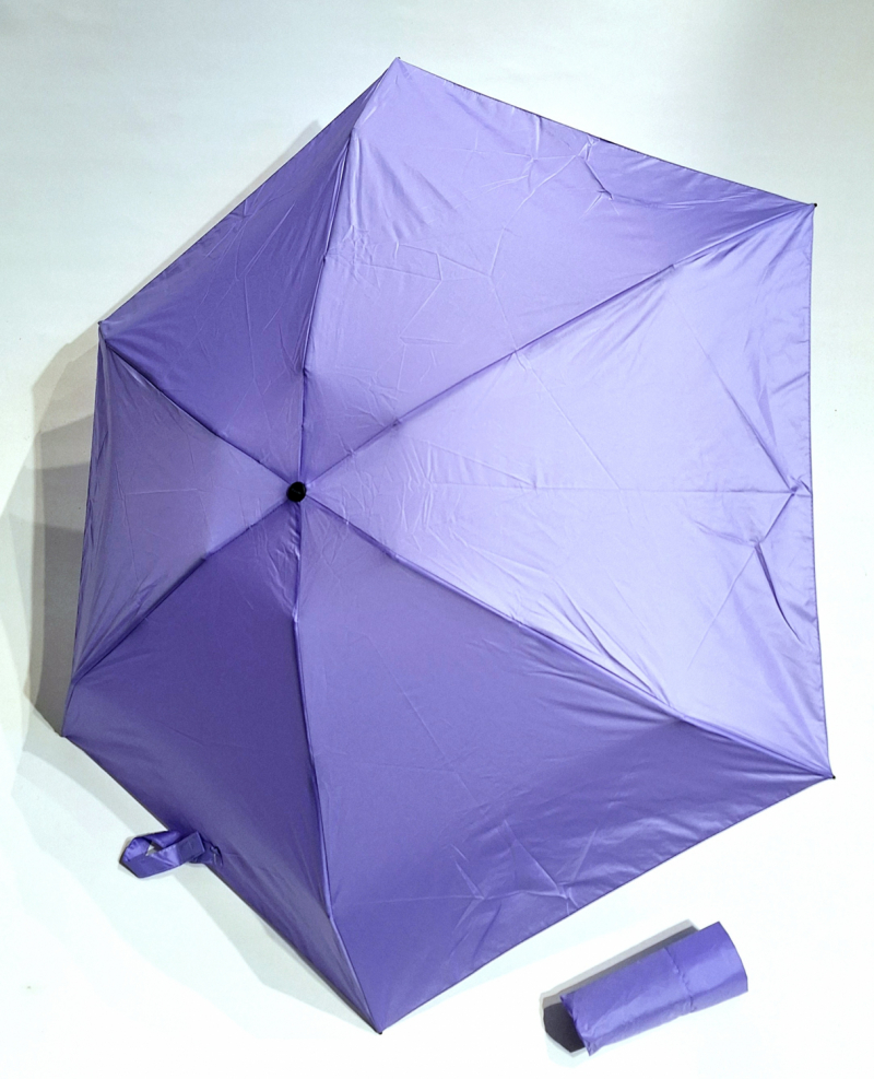 Parapluie compact MICRO LEGER pliant uni manuel violet - Micro rond 16 cm & Pas cher